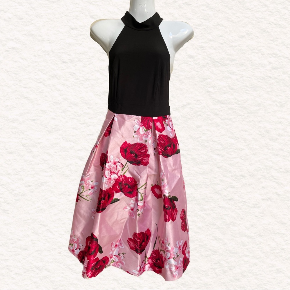 Le Chateau XXS Pockets Halter Pink Floral Print